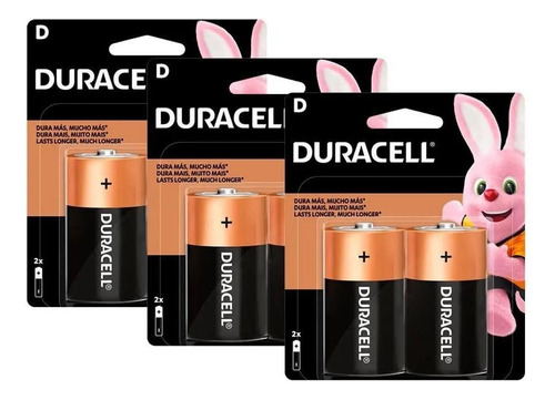 Pilhas Grande D Duracell Alcalina Lr20 - Kit 6