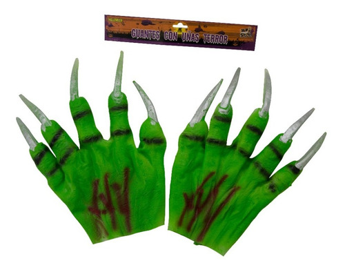 Guantes Con Uñas Terror Monstruo Disfraz Cotillon Halloween