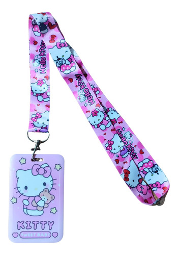Lanyard Hello Kitty Cinta Colgante + Portacredencial Kawaii