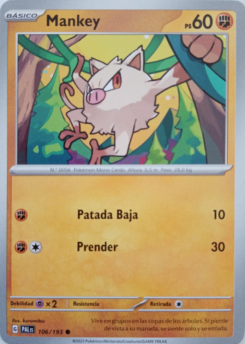 Pokémon Tcg Mankey 106/193 (español)