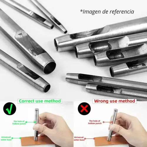 Set X6 Perforador Cuero Cinturon Correa Papel Hueco Redondo