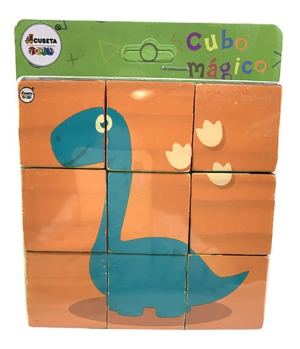 Imagen 5 de 7 de Rompecabezas Cubos Madera Animales 9 Piezas Didactico