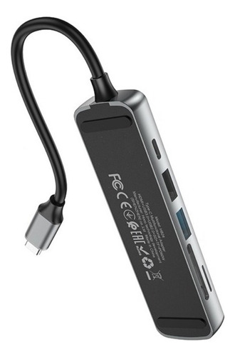 Hub Hoco Hb24 Multifunción 6 En 1 Usb-c 4k Carga Rápida