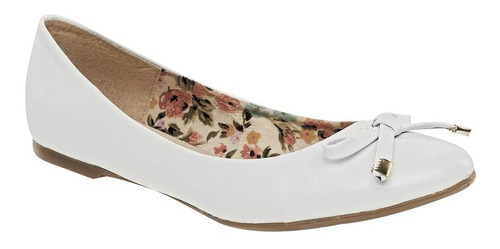 Zapato De Piso Flats Gilardi 5700 22-26 Blanco Dama 58433 T4