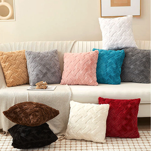 Dos Piezas Funda De Almohada De Felpa Suave Funda De Cojín Vino