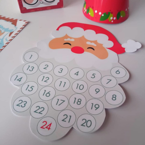 Pack Navidad Papa Noel Cartas Adviento Calendario