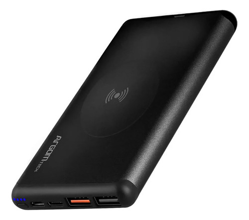 Cargador Portátil Argomtech S12w 12000mah Power Bank Color Negro