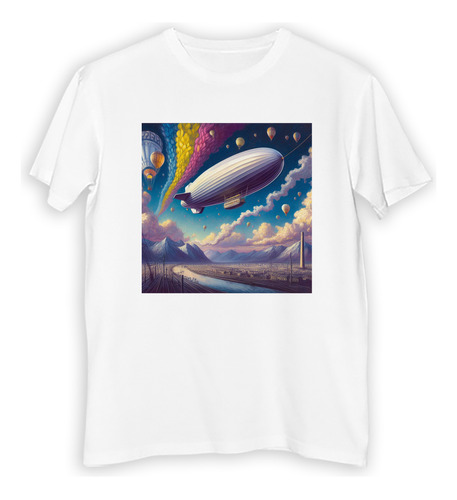 Remera Hombre Zeppelin Colores Globo Aerostatico Cielo