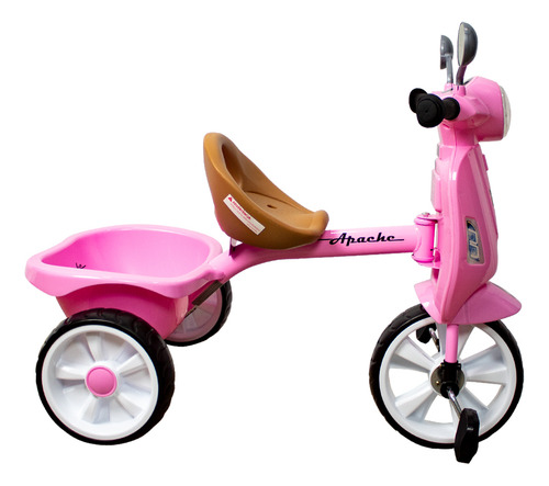 Moto-triciclo Apache Retro Rosa Con Luz Y Sonidos