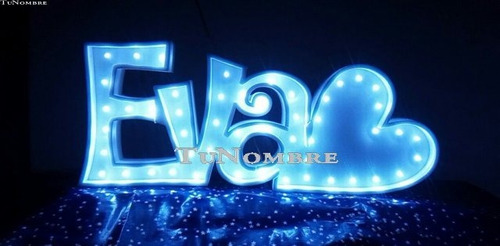 Imagen 6 de 10 de Nombres Iluminados 3 Letras 35 Cm Polyfan Cartel Con Luces