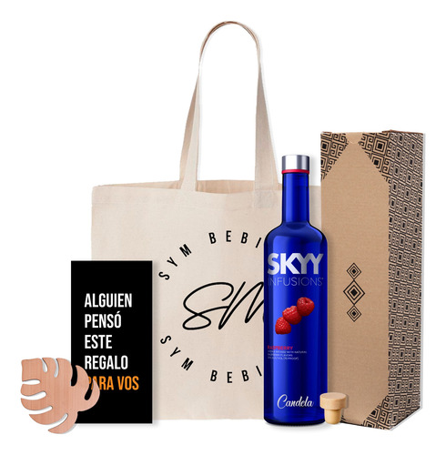 Combo Kit Skyy Vodka Raspberry 750ml Grabado