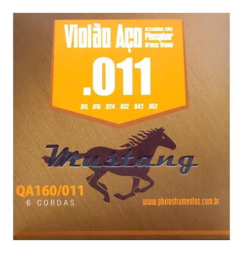 Encordoamento Violão Aço Mustang Phx 011 Fósforo Bronze