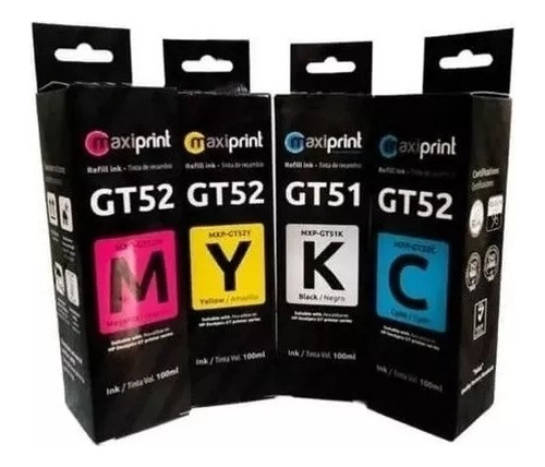 Tinta Hp Maxiprint Serie Gt5 K-y-c-m 4 Colores Somos Tienda 