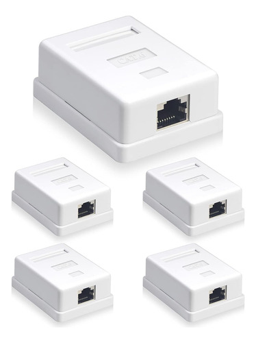 Caja De Montaje Superficie Cat6 Rj45 Blindada 5 Pcs