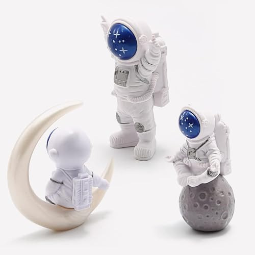 Set 4 Figuras Astronauta Miniatura Decoración Escritorio Tem