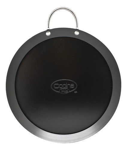 Comal Antiadherente Redondo 28cm Cocina Mía Color Negro