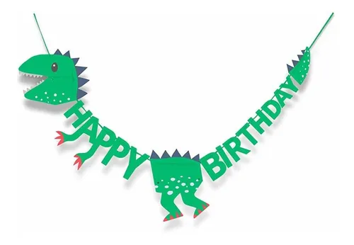 Estandarte De Feliz Cumpleaños De Dinosaurio T-rex - 6 Pies