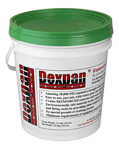 Dexpan Expansiva Demolicion Lechada 44 Cubo De Piedra Para