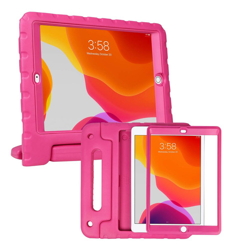 Funda iPad 10.2 Hde Protector Integrado Manija Rosa