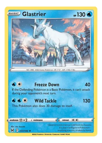 comprar Glastrier 051\u002F196 Pokemon Tcg Carta Holo Rare Lost Origin
