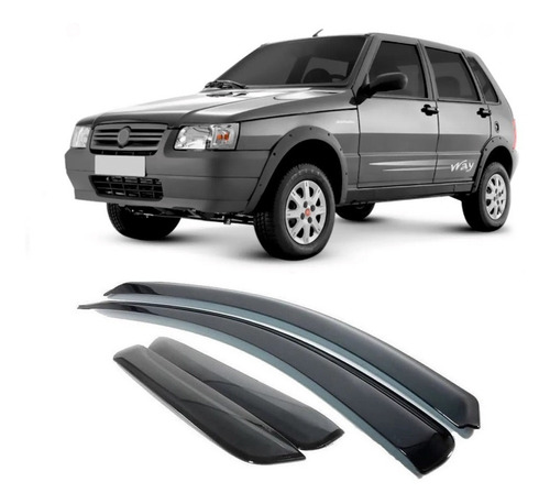 Calha Defletor Chuva Fume Fiat Uno Fire 4 Portas 2002 A 2013