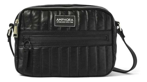 Bolsa de ombro Amphora Fisy bolsa de ombro com design acolchoado em nylon preto com alça de ombro preta
