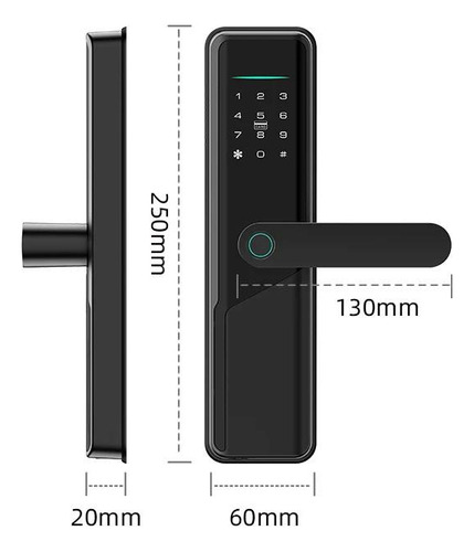 Cerradura Digital Biométrica Negro, Wifi Con App Dkx1ng