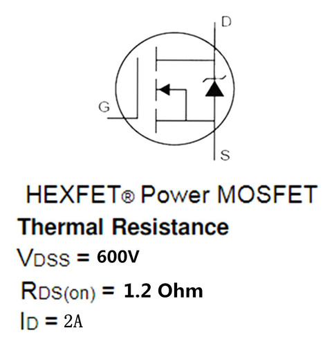 Transistor Del Efecto De Campo Del Mosfet De 10pcs 2a 600v 
