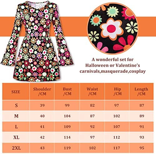 Haysandy 70s 80s Mujeres Hippie Conjunto De Disfraces Disco