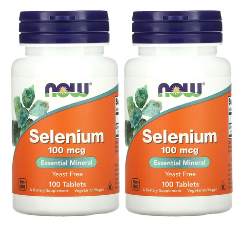 Selênio 100mcg Now Foods Selenium 100 Talets 2un Sabor Sem Sabor