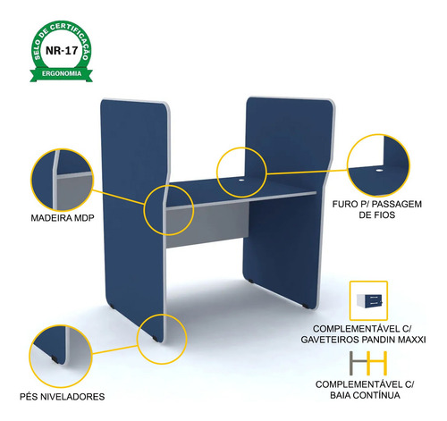 Baia Atendimento Simples Inicial Pandin Maxxi - Azul/cinza Azul/cinza