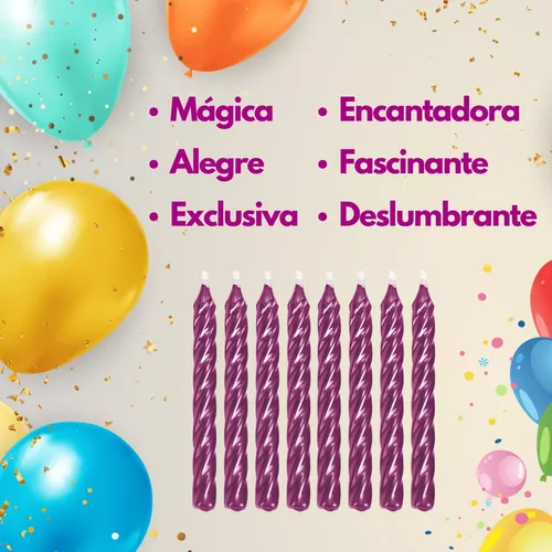 Vela de Aniversário Palito Espiral Metalizada Dourada 0,75x0,8cm com 8  Unidades - Make+ - CCS Decorações