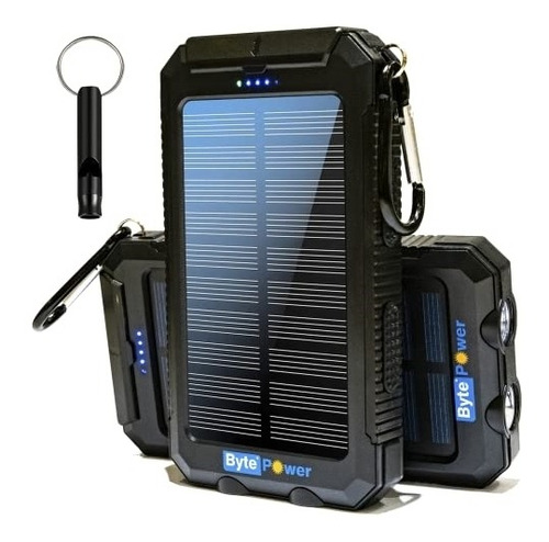Cargador Portatil Solar Power Bank 20000 Mah  Color Negro