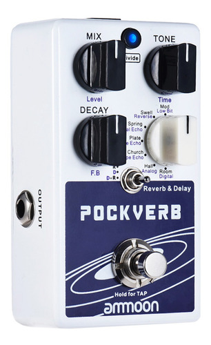 Ammoon Pockverb Reverb & Delay Guitarra Efecto Pedal 7 Rever