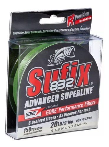 Línea Sufix Trenzada 832 Advanced Superline 300yd / 65-80lb