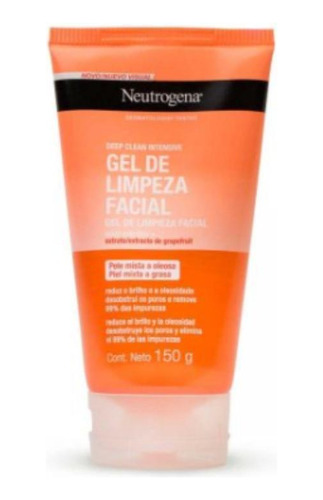 Sabonete Líquido Face Neutrogena Deep Clean Grapefruit 150g