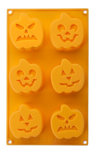 Molde Halloween Calabaza Silicona (6 Cavidades) Marca Ibili Color Naranja