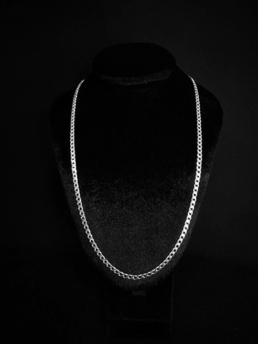 Cadena Dije Plata Fina 925 Gruesa Cubana Barbada Para Hombre 70 Cm De Largo 4 Mm Calibre 120 Collar Ideal Para Regalar En Ocasiones Especiales Como Cumpleaños Momentos Especiales