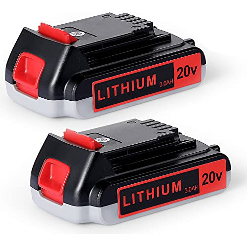 2 Paquetes De Batería De Litio De 20v, Compatible Blac...