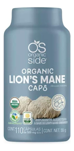 Organic Side Lions Mane Melena De Leon 110caps