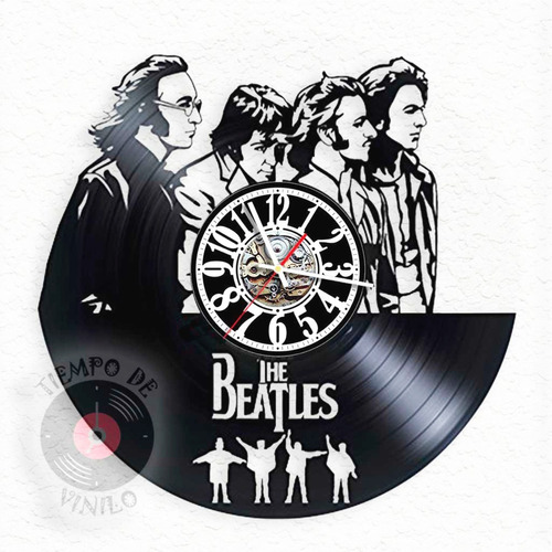 Reloj De Pared Elaborado En Disco Lp  Ref. Beatles 03