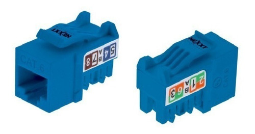 Módulo Keystone Jack Rj45 Cat6 Nexxt, Color Azul
