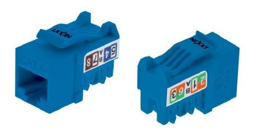 Módulo Keystone Jack Rj45 Cat6 Nexxt, Color Azul