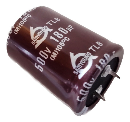 Capacitor Electr. Samyoung 180uf 500v 105ºc 30x40mm Snap-in