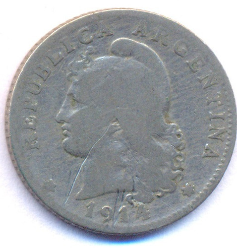 Moneda Argentina 20 Centavos 1914 Níquel ¡albricias!
