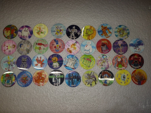 Colección De 35 Tazos Diferentes De Digimon 3d Nuevos Panini