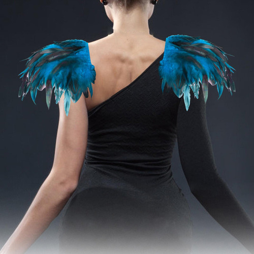 . Elegante Capa De Plumas Para Eventos De Cosplay Gótico