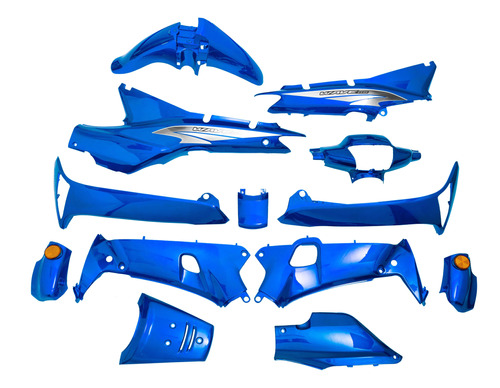 Kit Plasticos Completo Honda Nf 100 Wave Azul Mtc