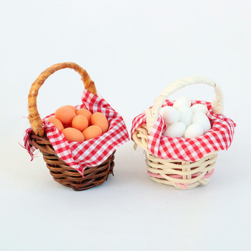 4 Cesta De Huevos En Miniatura A Escala 1/12, Modelos A