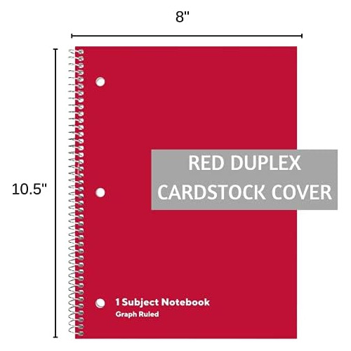 Cuaderno Espiral De Papel Milimetrado, 8.5 X 11 Pulgada...